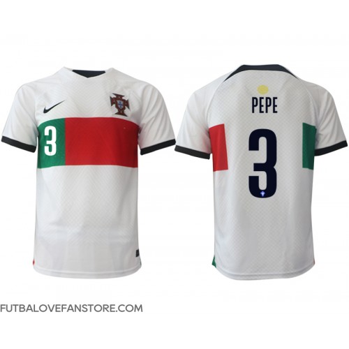 Portugalsko Pepe #3 Vonkajší futbalový dres MS 2022 Krátky Rukáv